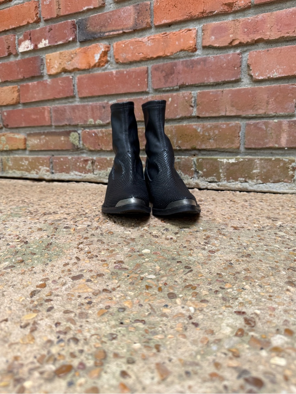 Free People Black Knit Sock Booties